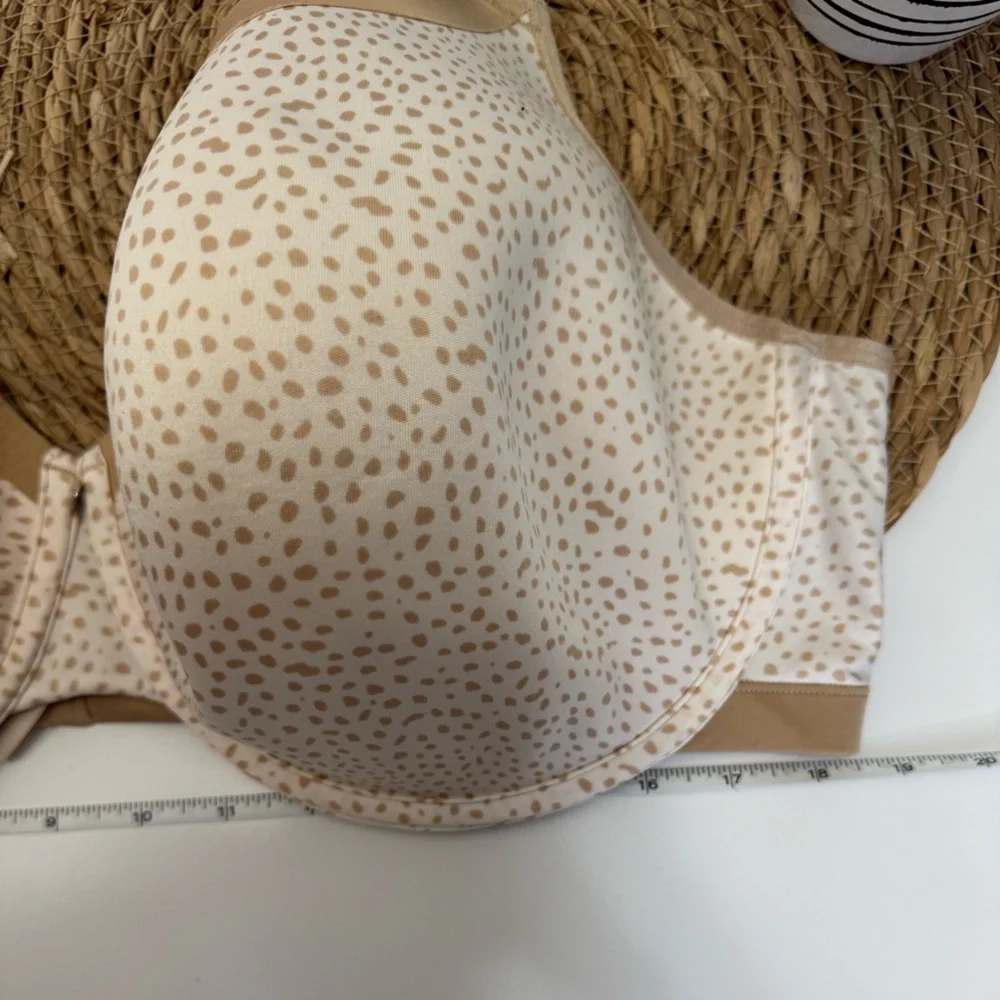 CACIQUE Polka Dot Underwire Bra - Cream and Tan Size‎ 46DDD
